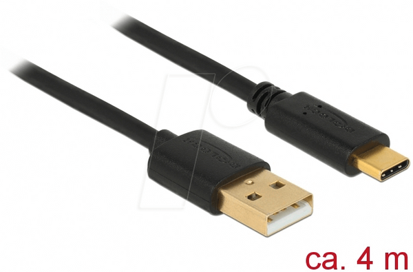 Кабель Delock USB 2.0 A чоловічий > C чоловічий 4 м