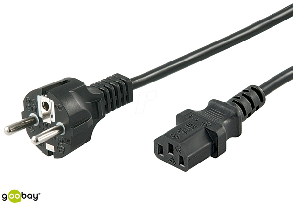 Kaltgeräte-Anschlusskabel, 3 м, Schwarz