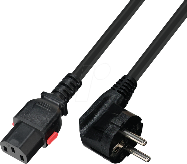 Netzkabel CEE 7/7auf C13, SelfLock, 2,0 м, чорний