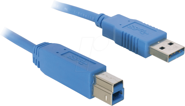Кабель USB3, SUPER-SPEED, штекер A та штекер B 1,8 м, синій