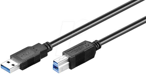 Кабель USB3, SUPER-SPEED, штекер A та штекер B 1,0 м, чорний