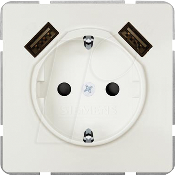 Розетка із заземлюючим контактом типу DELTA з подвійним зарядним пристроєм USB