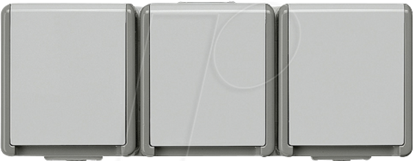 Настенная розетка DELTA IP44, трехсекционная, с заземлением.