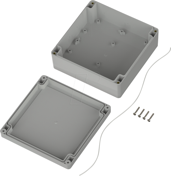 Промисловий корпус, 149,9 x 149,9 x 60 мм, IP65, світло-сірий