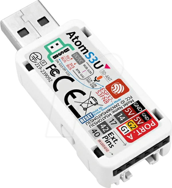 Комплект разработчика AtomS3U ESP32S3 с портом USB-A