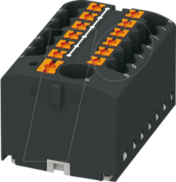Розподільний блок PTFIX, 12x2,5, чорний