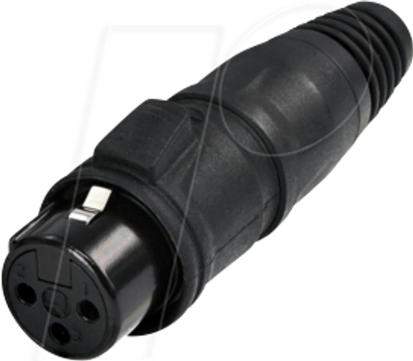 Кабельний роз'єм XLR 3-контактний, IP65, чорний хромований корпус