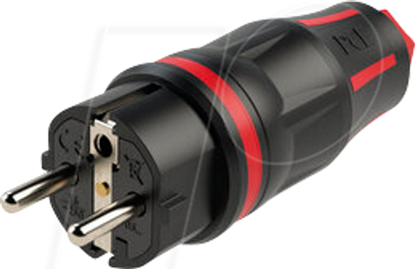 Вилка захисного контакту TopTaurus2 2SL IP54 червона