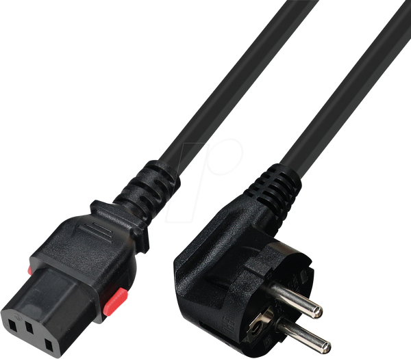 Netzkabel CEE 7/7auf C13, SelfLock, 5,0 м, чорний