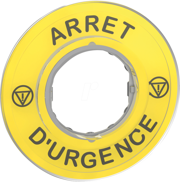 Легенда, Ø 60 мм, для кнопки аварійної зупинки, ARRET D'URGENCE/логотип