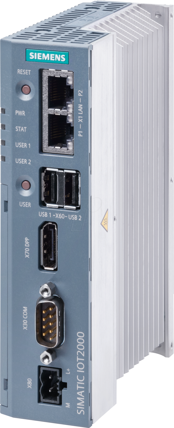 SIMATIC IOT2050, 2x RJ45, DP, 2x USB2.0, слот для SD-карт, 24В постійного струму.