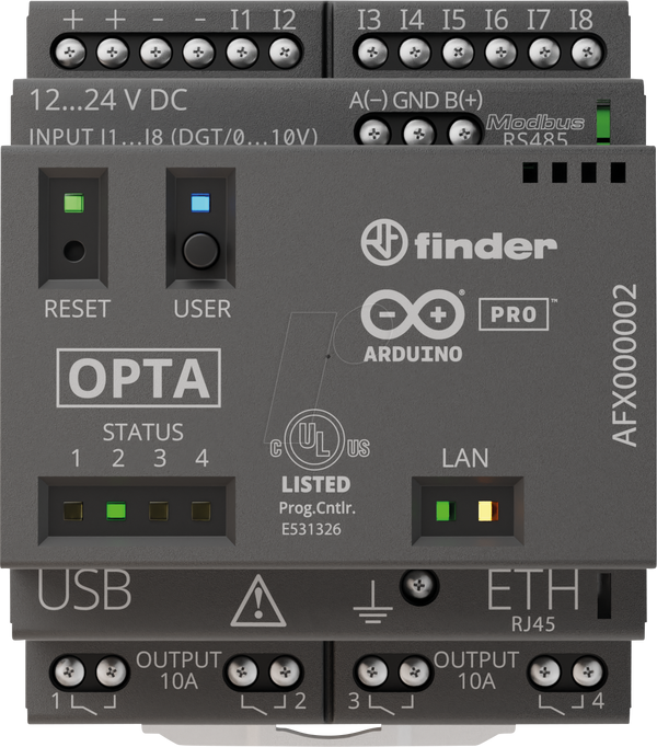 Arduino OPTA Advanced, WiFi, Ethernet, USB-C, RS485, BLE