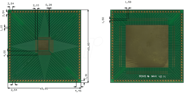 Мультиадаптер QFP/TQFP/LQFP80 до 100 P=0,50 мм