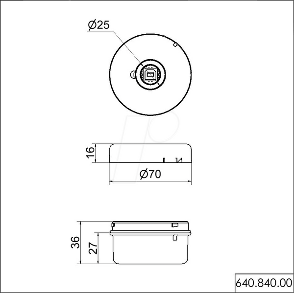 Разъем USB RM 5VDC BK