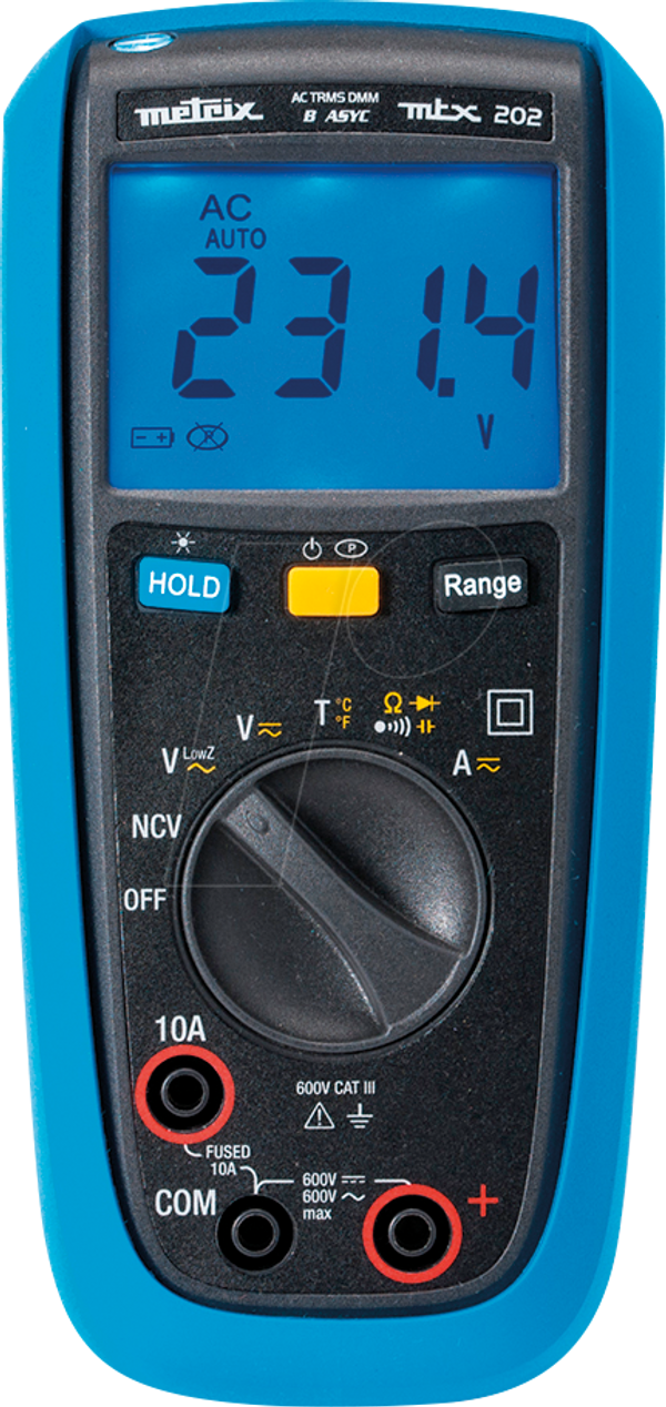Мультиметр MTX 202, цифровой 4000 отсчетов, TRMS, AC/DC, IP54