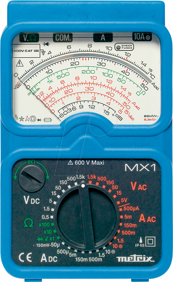 Мультиметр MX 1, аналоговый, 600 В AC/DC, 10 A AC/DC