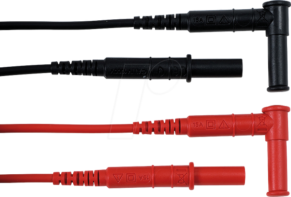 Измерительный провод, 1,5 м, красный + черный