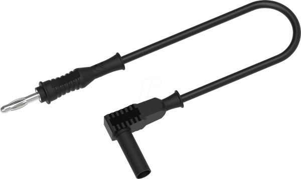 Вимірювальний дріт, прямий/кутовий, 1,0 мм², 1,0 м, чорний