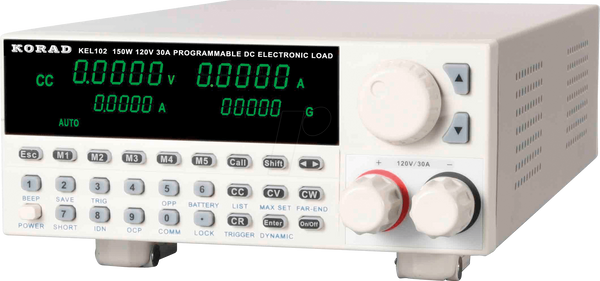 Електронне навантаження, 150 Вт, 0 - 30 А, USB, RS232, LAN