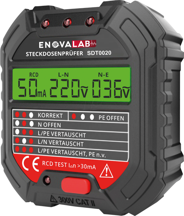 Тестер розеток з RCD Test та РК-дисплеєм