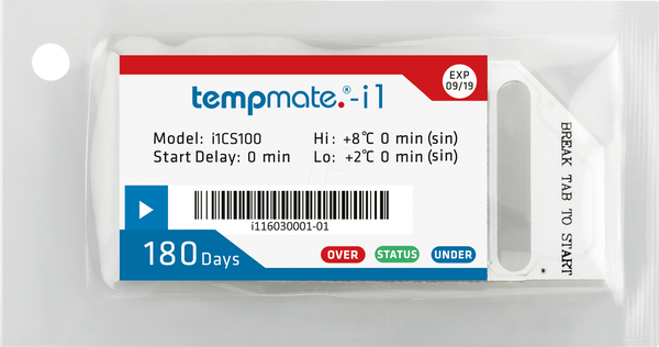 Одноразовий індикатор температури, +2 - +8°C, IP67