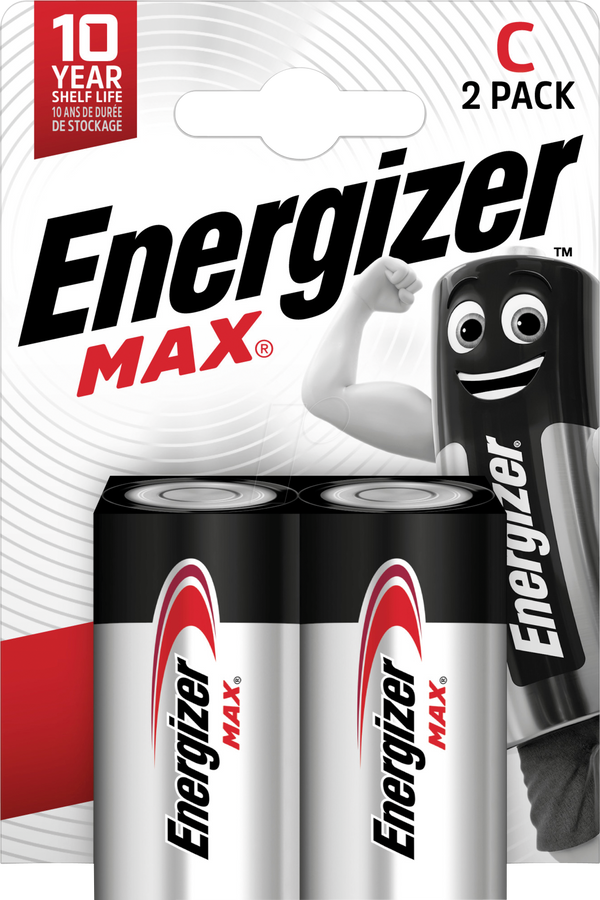 Energizer, лужні батарейки, C, упаковка з 2 шт.