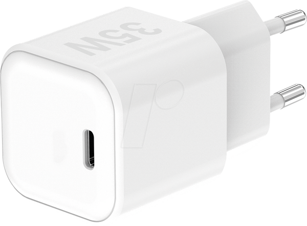 USB-зарядний пристрій, 35 Вт, 1x USB-C (PD), GaN, білий