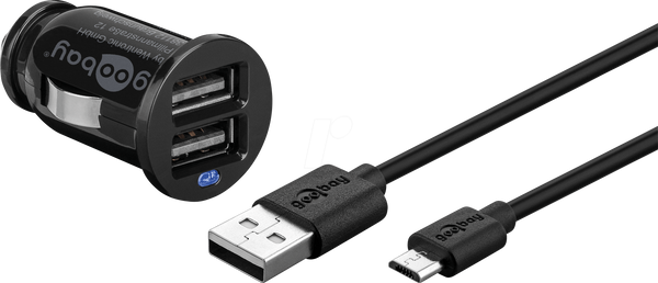 USB-зарядний пристрій, 5 В, 2,4 А, автомобільний, комплект, 2 USB-порти