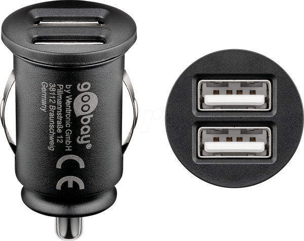 Автомобільний зарядний пристрій USB 12 В на 2 USB, 2.0 A