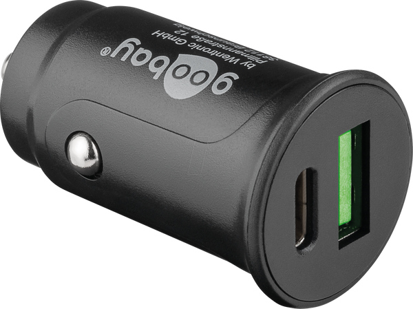 USB-зарядний пристрій, 12/24 В, 27 Вт, автомобільний, 1x USB-C, 1x USB-A