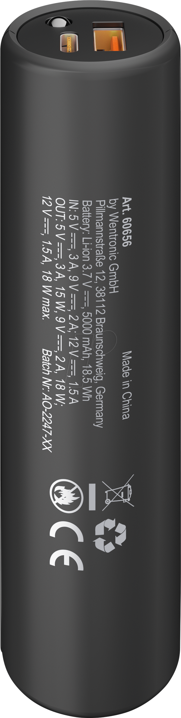 Павербанк, Li-ion, 5000 мАг, USB-C(-PD), велосипедний