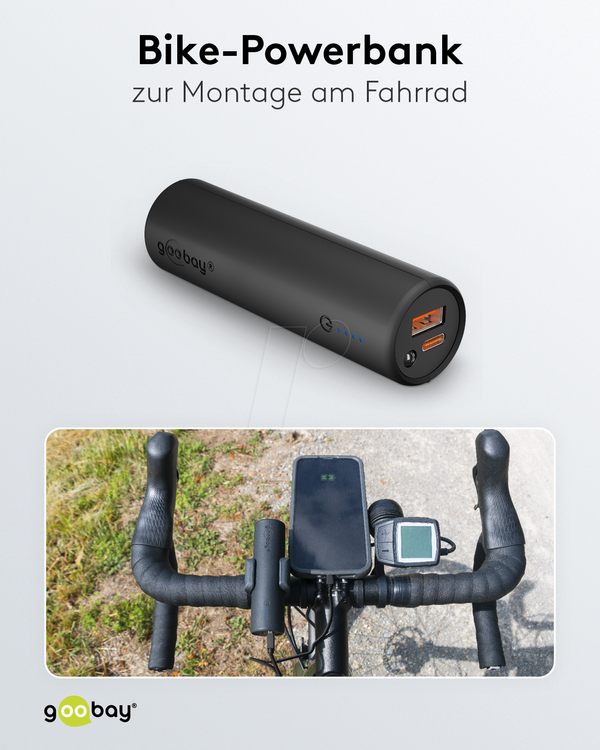 Павербанк, Li-ion, 5000 мАг, USB-C(-PD), велосипедний