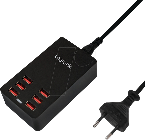 USB-зарядний пристрій, 32 Вт, 6 портів USB-A, 6400 мА