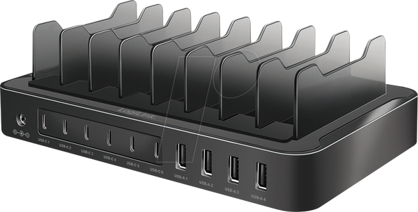 Зарядна станція USB, 120 Вт, 4x USB-A, 6x USB-C, PD3.0, QC3.0, b