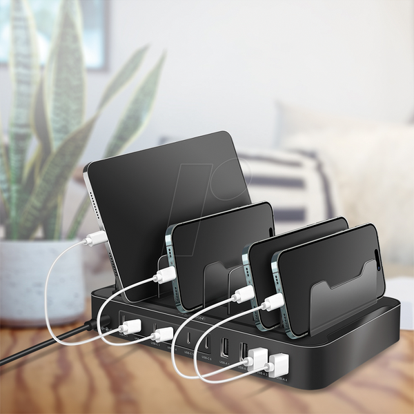 Зарядна станція USB, 120 Вт, 4x USB-A, 6x USB-C, PD3.0, QC3.0, b