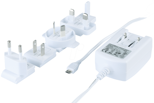 Блок живлення MicroUSB, білий, 5,1 В постійного струму, 2500 мА