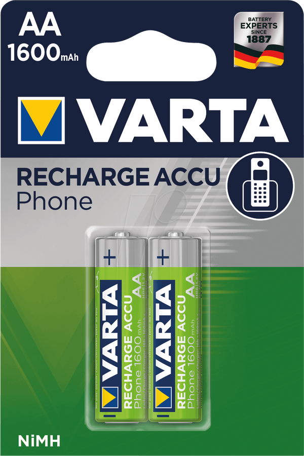 Акумулятор VARTA PhonePower mignon, 1600mAh, упаковка 2 шт.