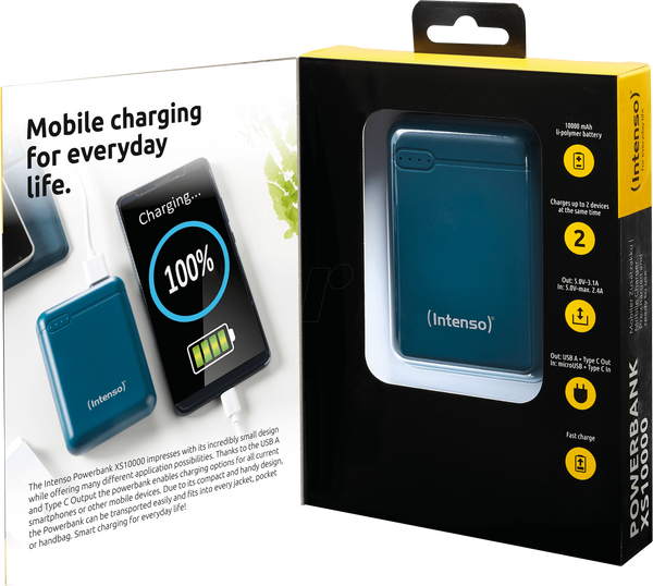 Павербанк, Li-Po, 10000 мАг, USB-C, бензин