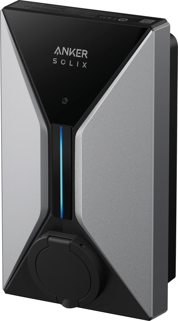 Настенный блок питания Anker SOLIX V1, 7,4 кВт, 32 А, однофазный, с вилкой.