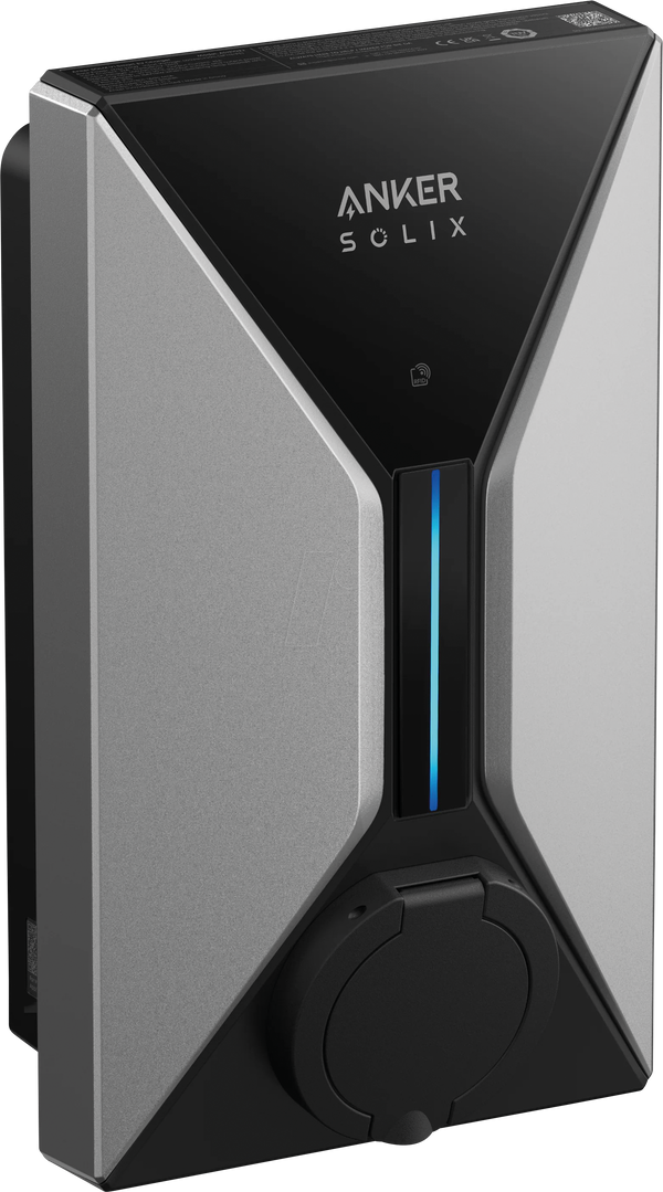 Настенный блок питания Anker SOLIX V1, 7,4 кВт, 32 А, однофазный, с вилкой.