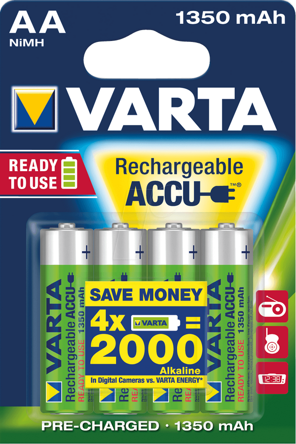 VARTA Ready-2-Use, 4x Mignon, 1350 мАг