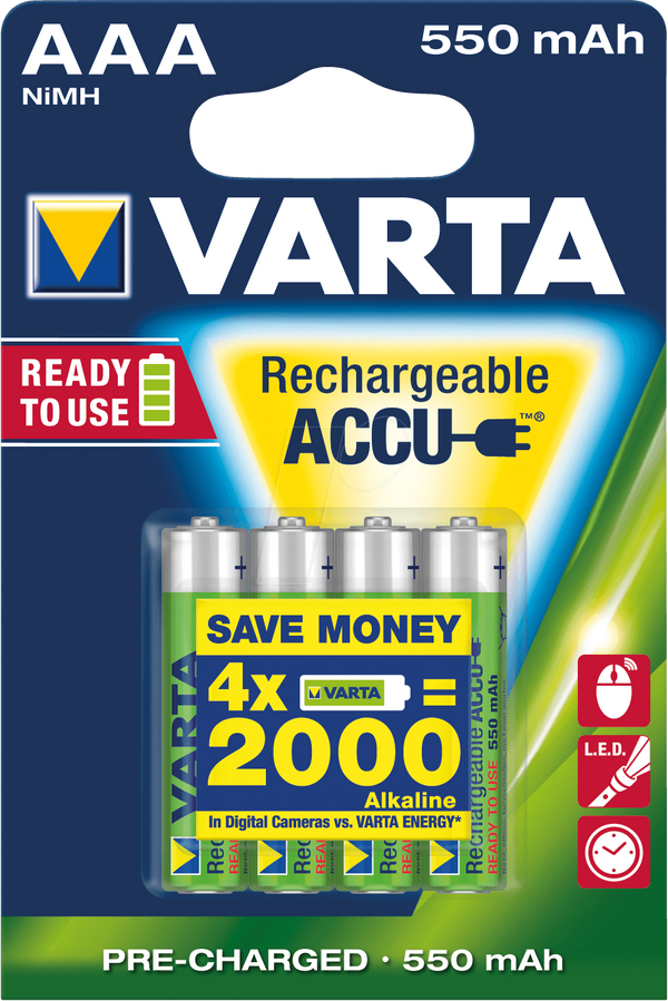 VARTA Ready-2-Use, 4x Micro, 550 мАг