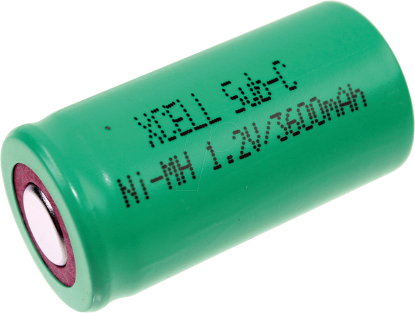 Sub-C елемент, NiMh, 1,2 В, 3600 мАг, плоска кришка