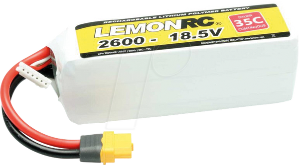 LiPo акумулятор LEMONRC 2600 - 18.5V (35C)