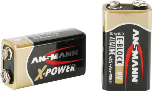 XPOWER, лужна батарейка, 9-вольтовий блок, 1 шт.
