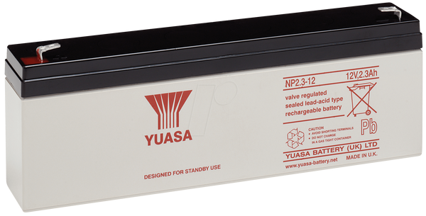 Аккумулятор YUASA AGM, 2,3 Ач, 12 В, VdS