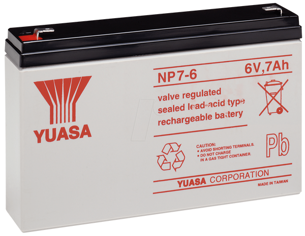 Аккумулятор YUASA AGM, 7 Ач, 6 В