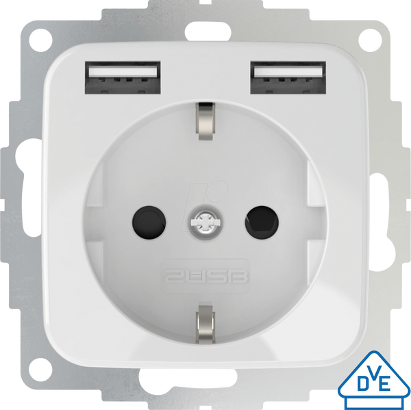 2USB inCharge PRO SI - глянцева біла USB-розетка