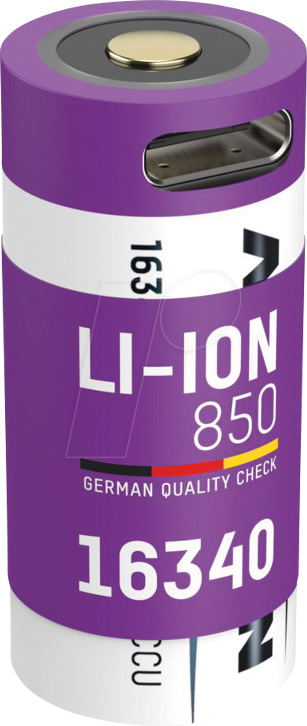 Li-Ion аккумулятор 16340 850 мАч гнездо для зарядки