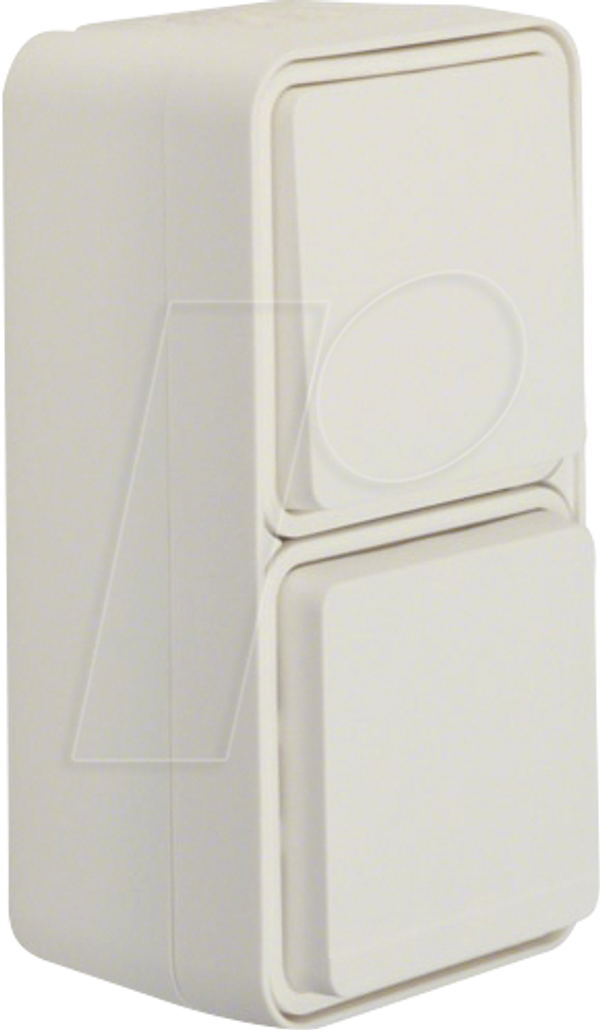 Комбі. Wechselschalter/Steckdose mit Klappdeckel AP W.1 polarwei
